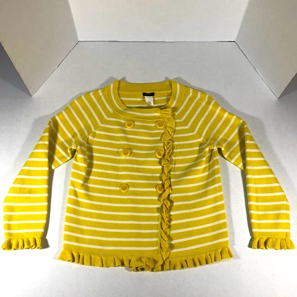 J. Crew Sweaters - Women’s J. Crew Yellow Ruffled Cardigan
